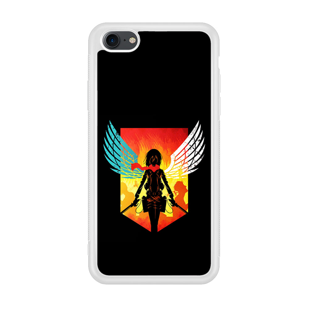 Mikasa Ackerman Art iPhone 7 Case-Phone Case-Rubber White (2D Case)-Altracase