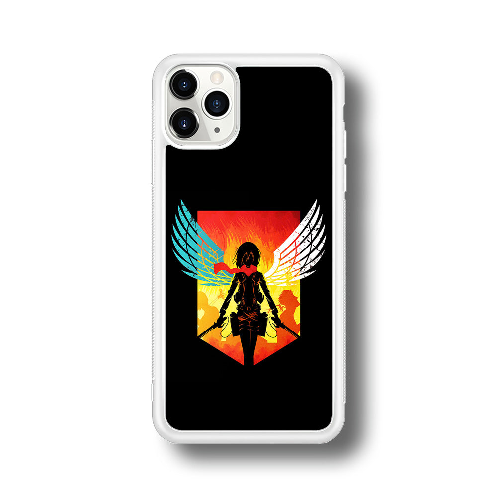 Mikasa Ackerman Art iPhone 11 Pro Max Case-Phone Case-Rubber White (2D Case)-Altracase
