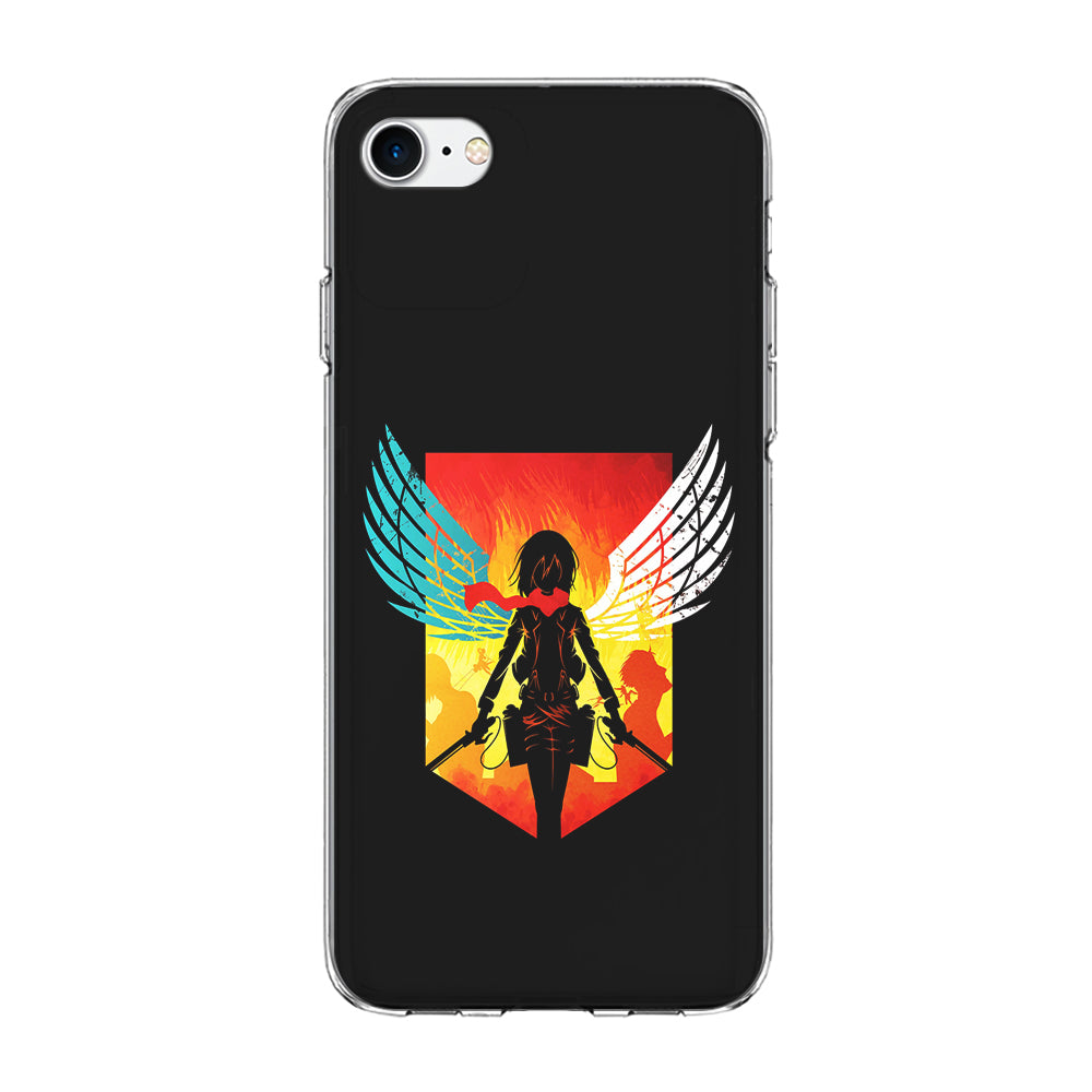 Mikasa Ackerman Art iPhone 7 Case-Phone Case-Clear Soft Case-Altracase