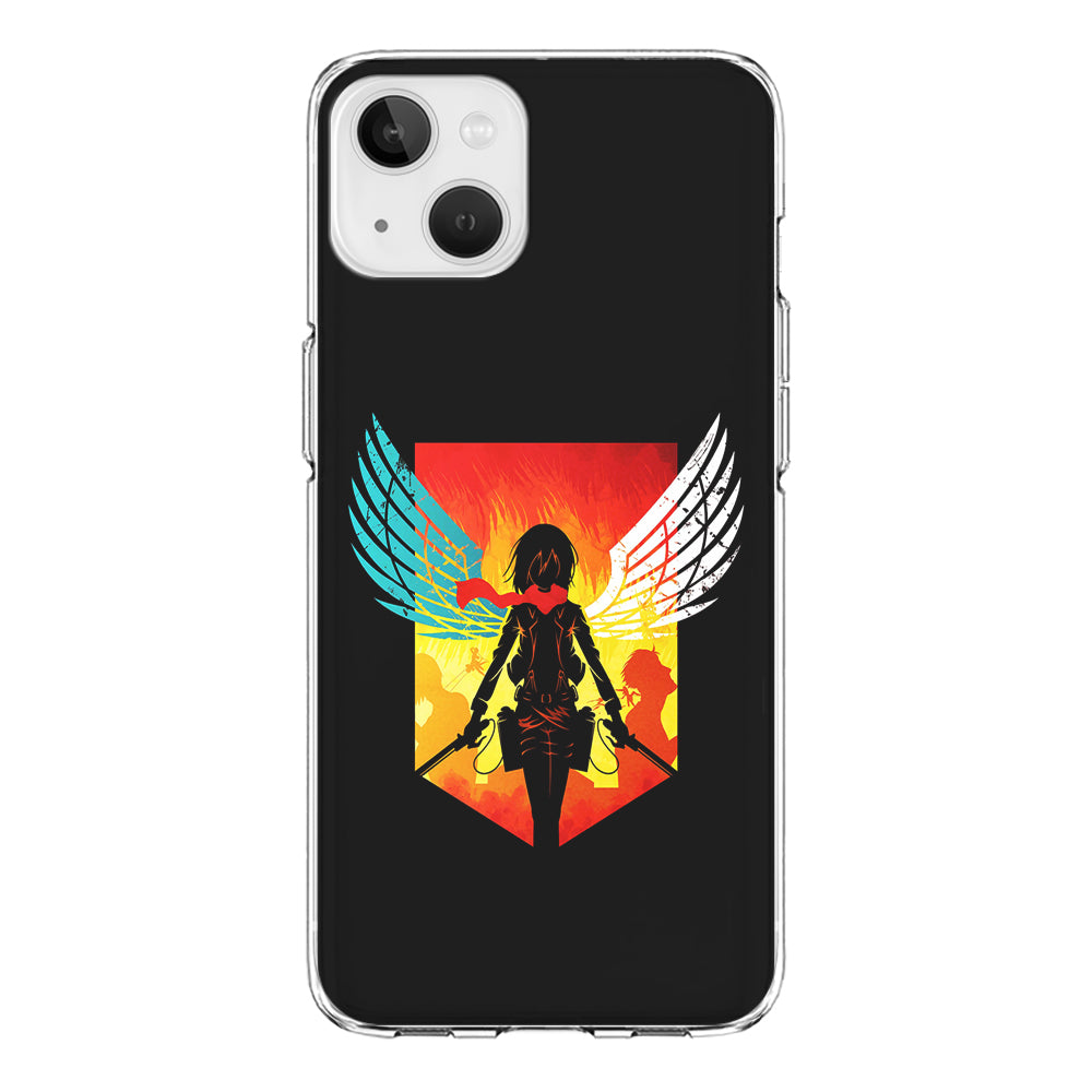 Mikasa Ackerman Art iPhone 13 Mini Case-Phone Case-Clear Soft Case-Altracase