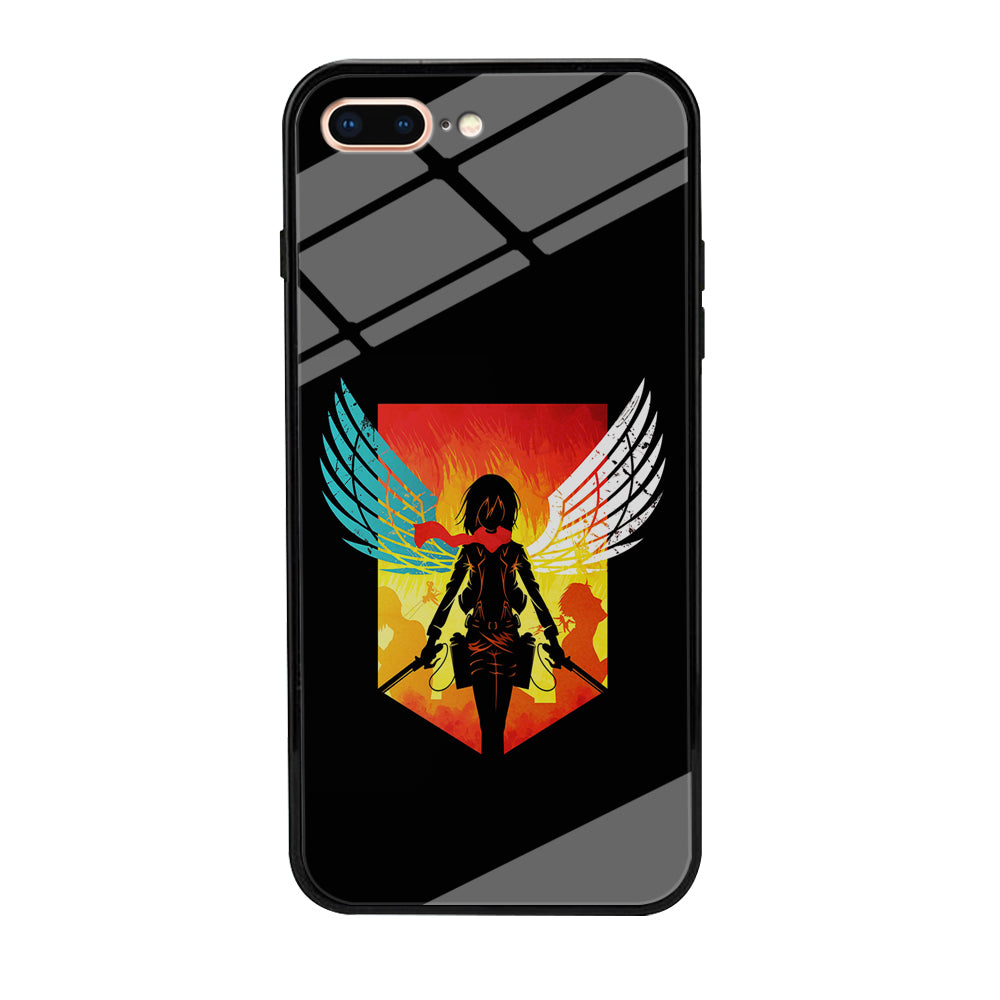Mikasa Ackerman Art iPhone 7 Plus Case-Phone Case-Tempered Glass Case-Altracase