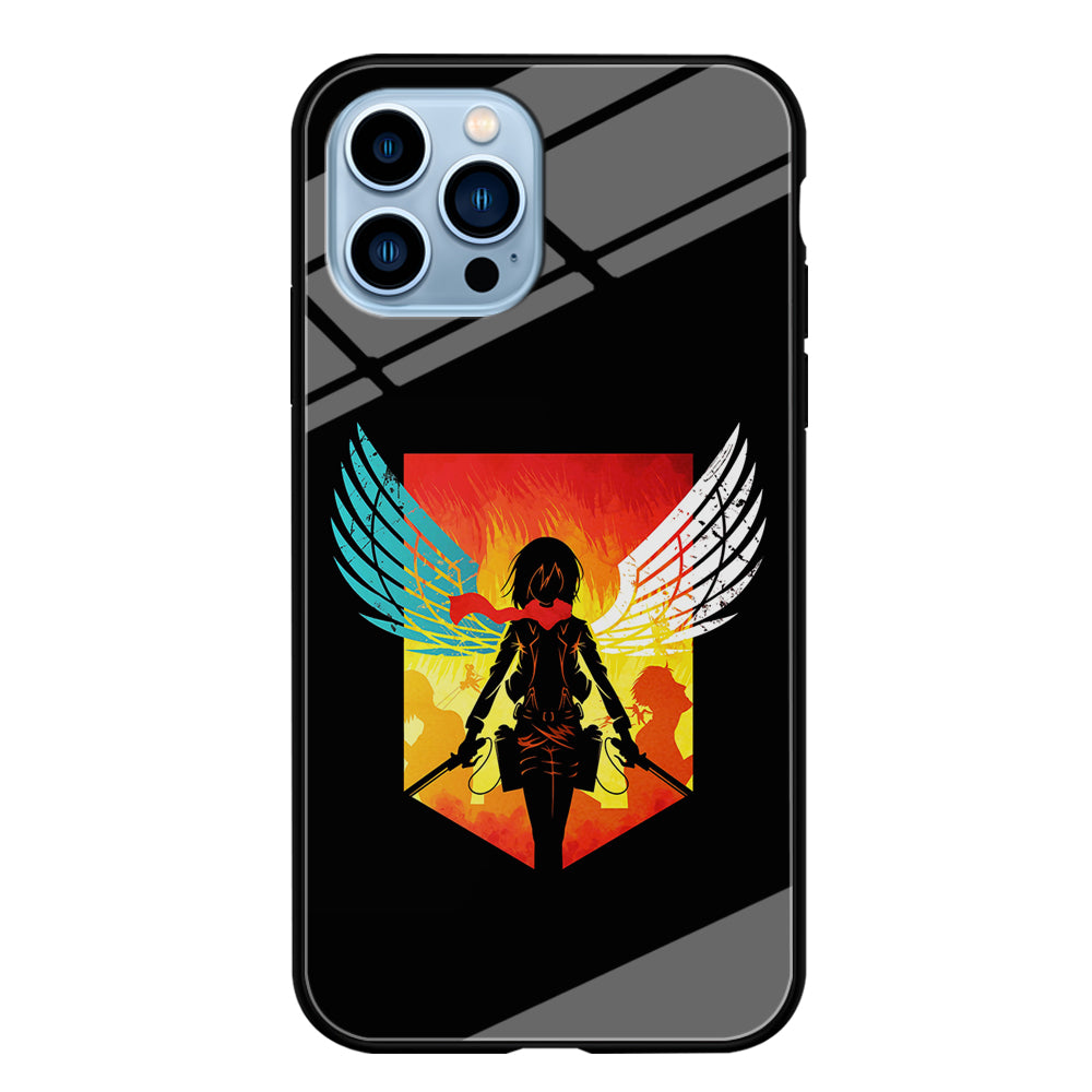 Mikasa Ackerman Art iPhone 13 Pro Max Case-Phone Case-Tempered Glass Case-Altracase
