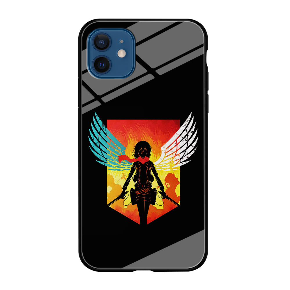 Mikasa Ackerman Art iPhone 12 Case-Phone Case-Tempered Glass Case-Altracase