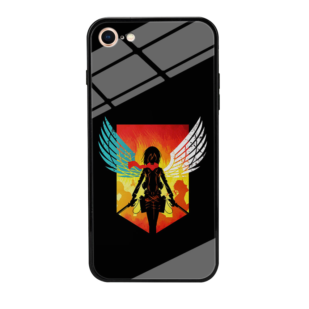Mikasa Ackerman Art iPhone 7 Case-Phone Case-Tempered Glass Case-Altracase