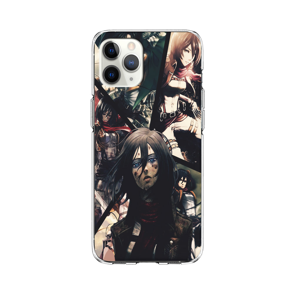 Mikasa Ackerman Collage iPhone 11 Pro Max Case-Phone Case-Clear Soft Case-Altracase