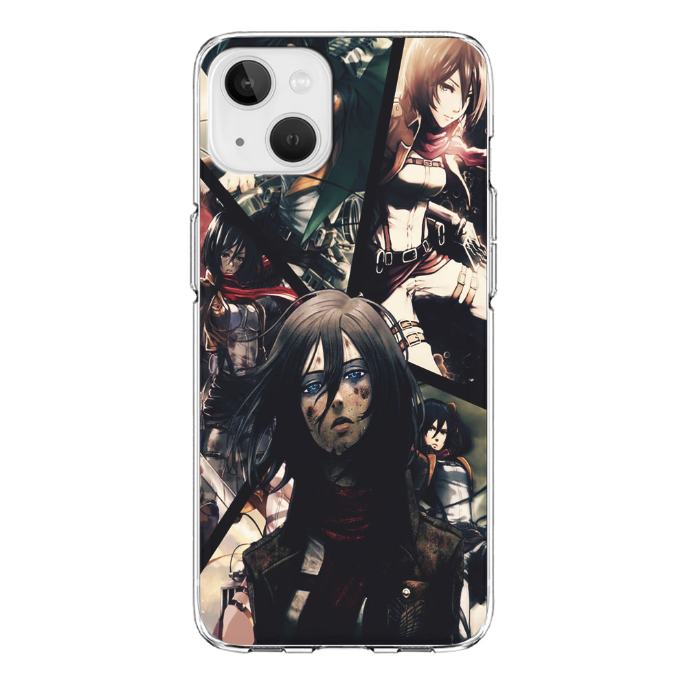 Mikasa Ackerman Collage iPhone 13 Mini Case-Phone Case-Clear Soft Case-Altracase
