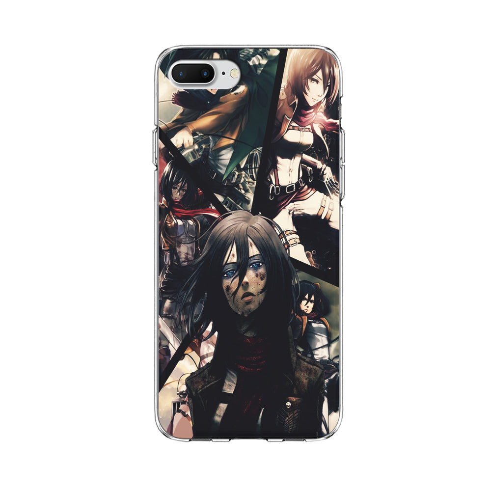 Mikasa Ackerman Collage iPhone 8 Plus Case-Phone Case-Clear Soft Case-Altracase