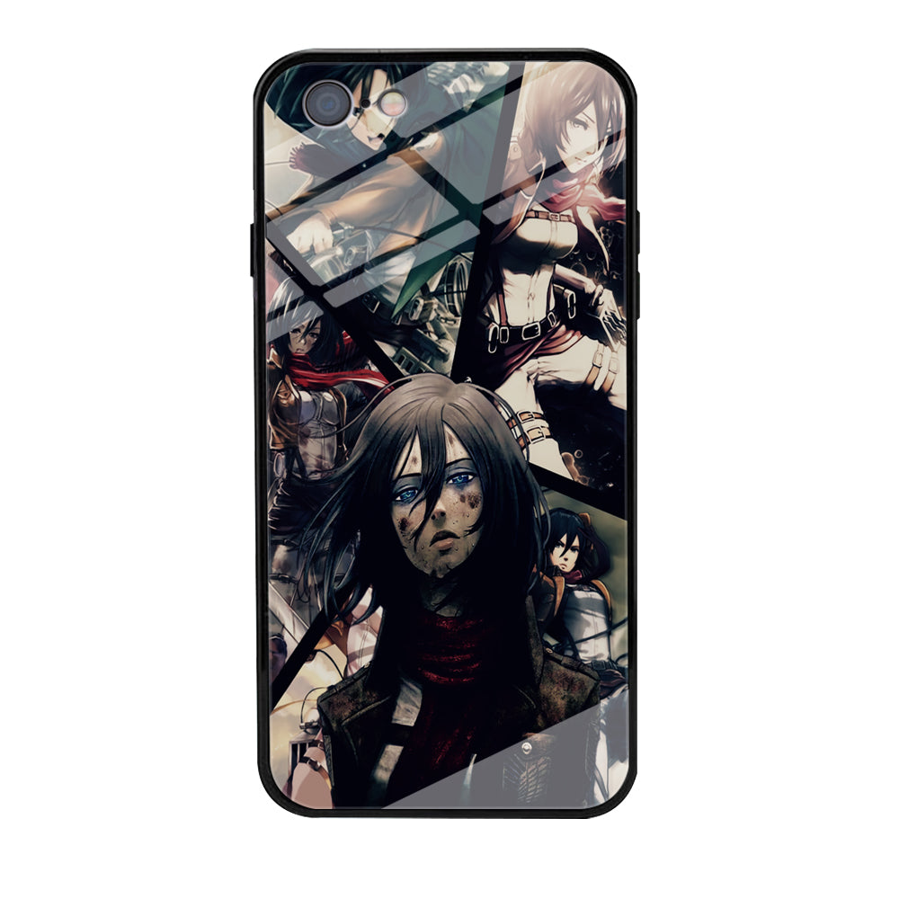 Mikasa Ackerman Collage iPhone 6 Plus | 6s Plus Case-Phone Case-Tempered Glass Case-Altracase