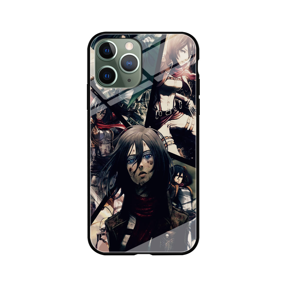 Mikasa Ackerman Collage iPhone 11 Pro Max Case-Phone Case-Tempered Glass Case-Altracase