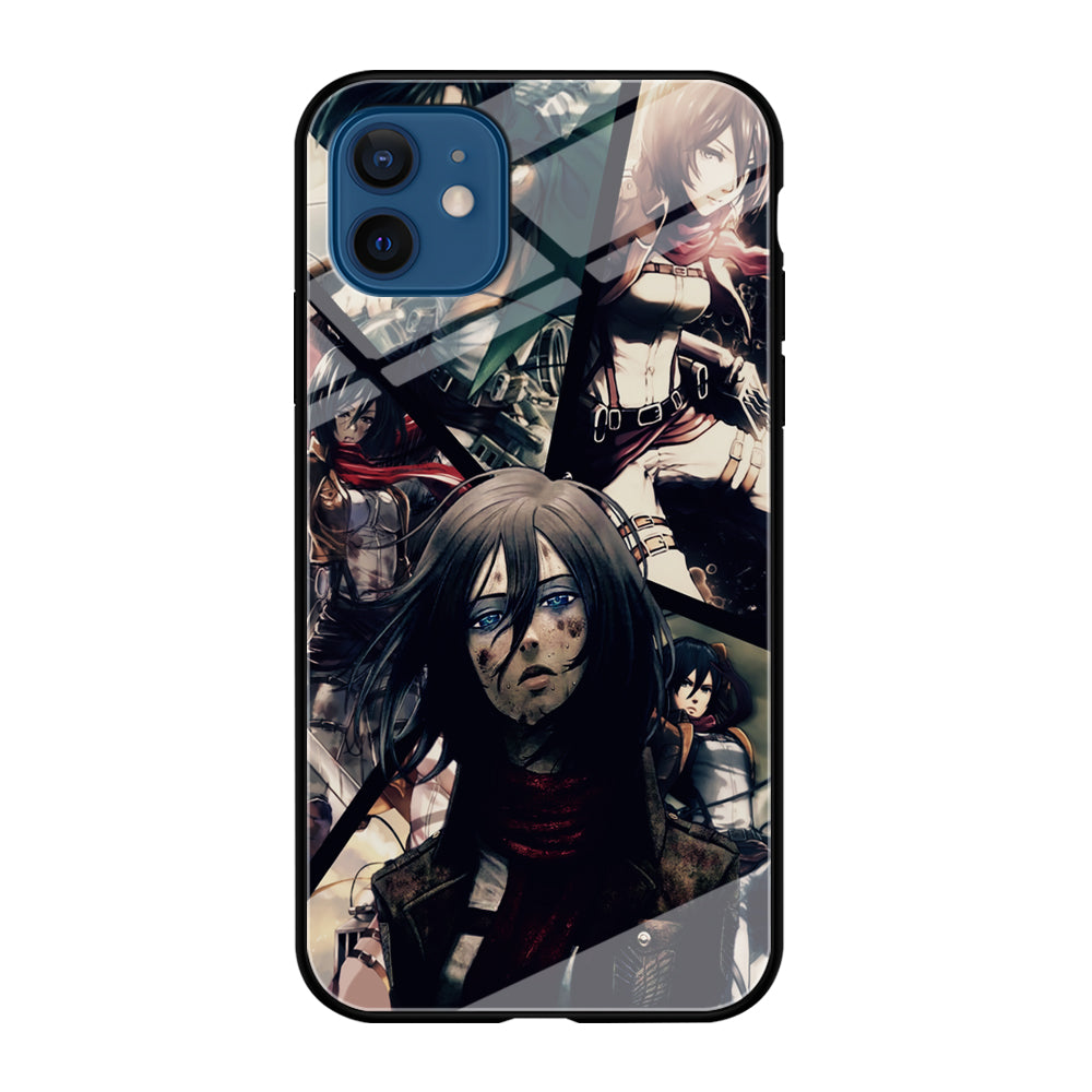 Mikasa Ackerman Collage iPhone 12 Case-Phone Case-Tempered Glass Case-Altracase