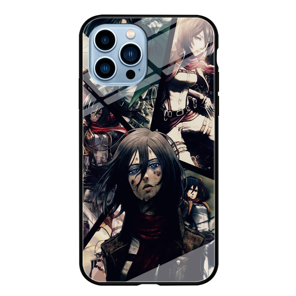 Mikasa Ackerman Collage iPhone 13 Pro Case-Phone Case-Tempered Glass Case-Altracase