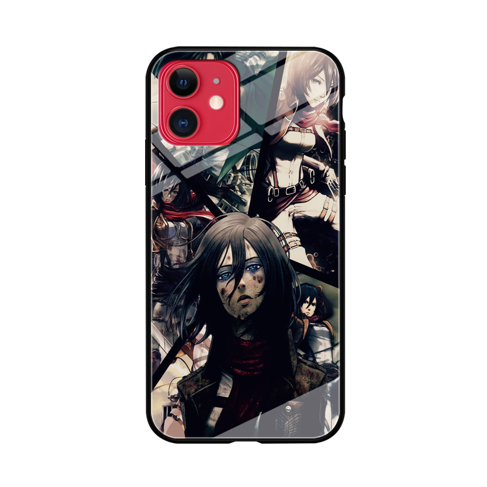 Mikasa Ackerman Collage iPhone 11 Case-Phone Case-Tempered Glass Case-Altracase