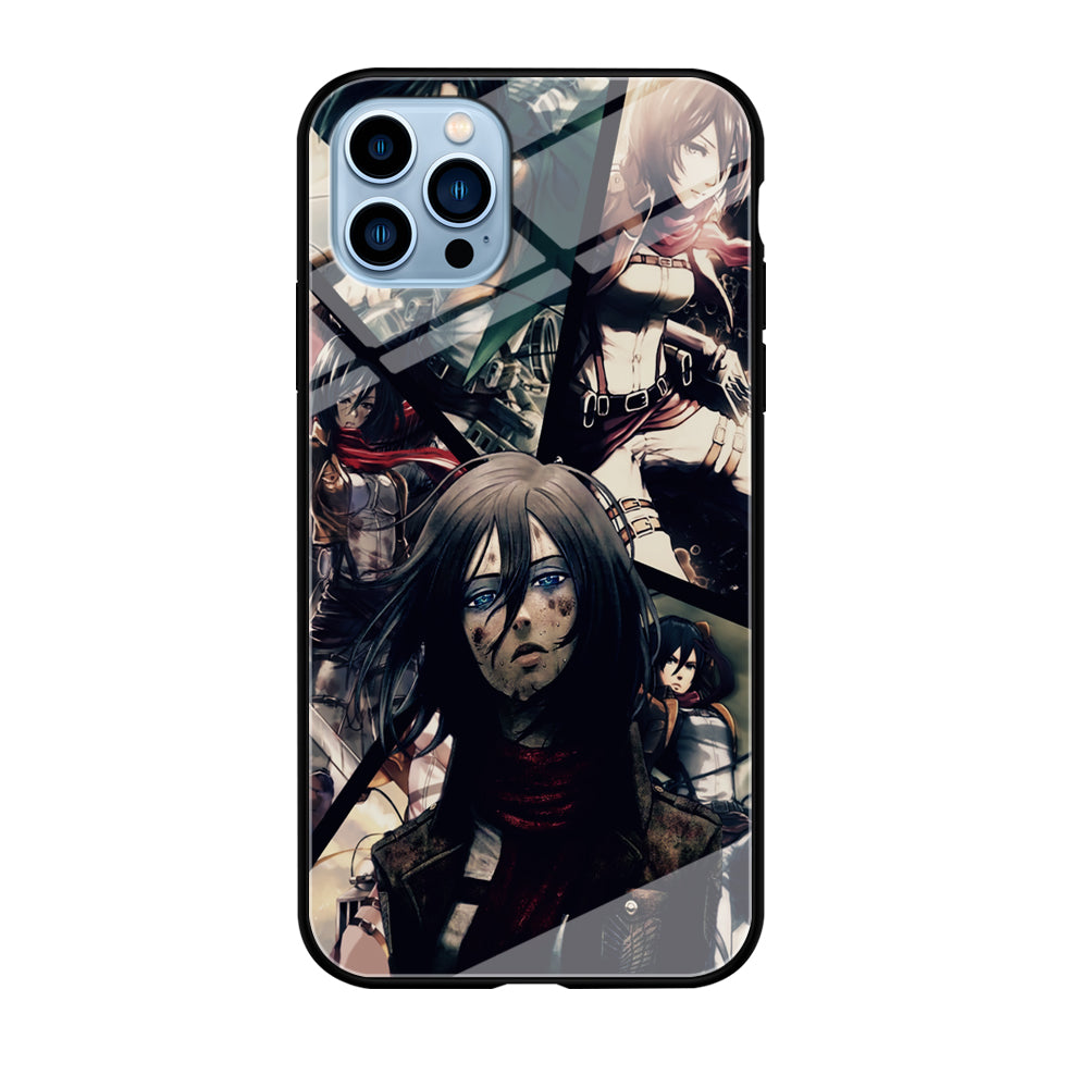 Mikasa Ackerman Collage iPhone 12 Pro Max Case-Phone Case-Tempered Glass Case-Altracase