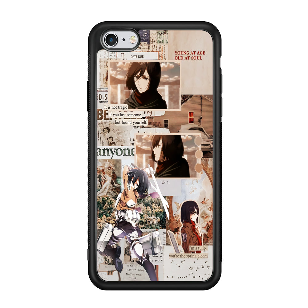 Mikasa Attack On Titan Aesthetic iPhone 6 Plus | 6s Plus Case-Phone Case-Rubber Black (2D Case)-Altracase