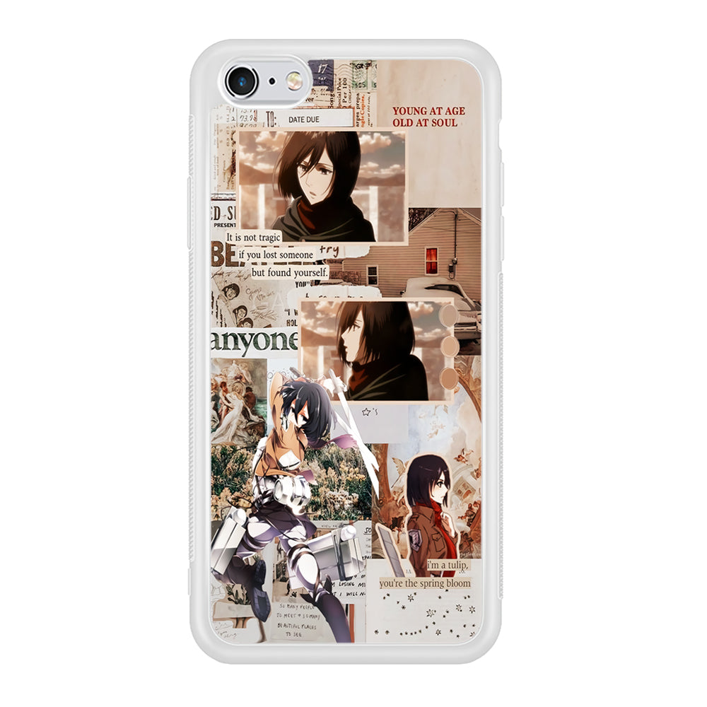 Mikasa Attack On Titan Aesthetic iPhone 6 Plus | 6s Plus Case-Phone Case-Rubber White (2D Case)-Altracase