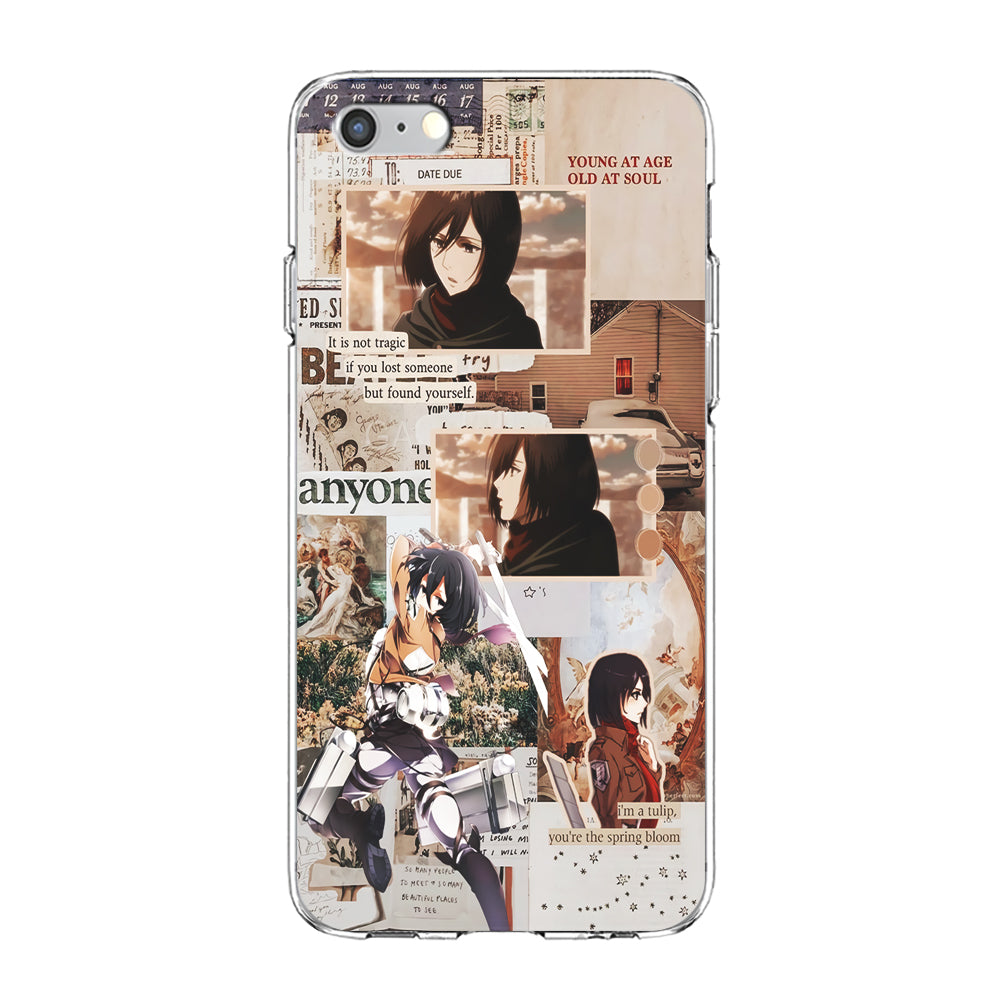 Mikasa Attack On Titan Aesthetic iPhone 6 | 6s Case-Phone Case-Clear Soft Case-Altracase