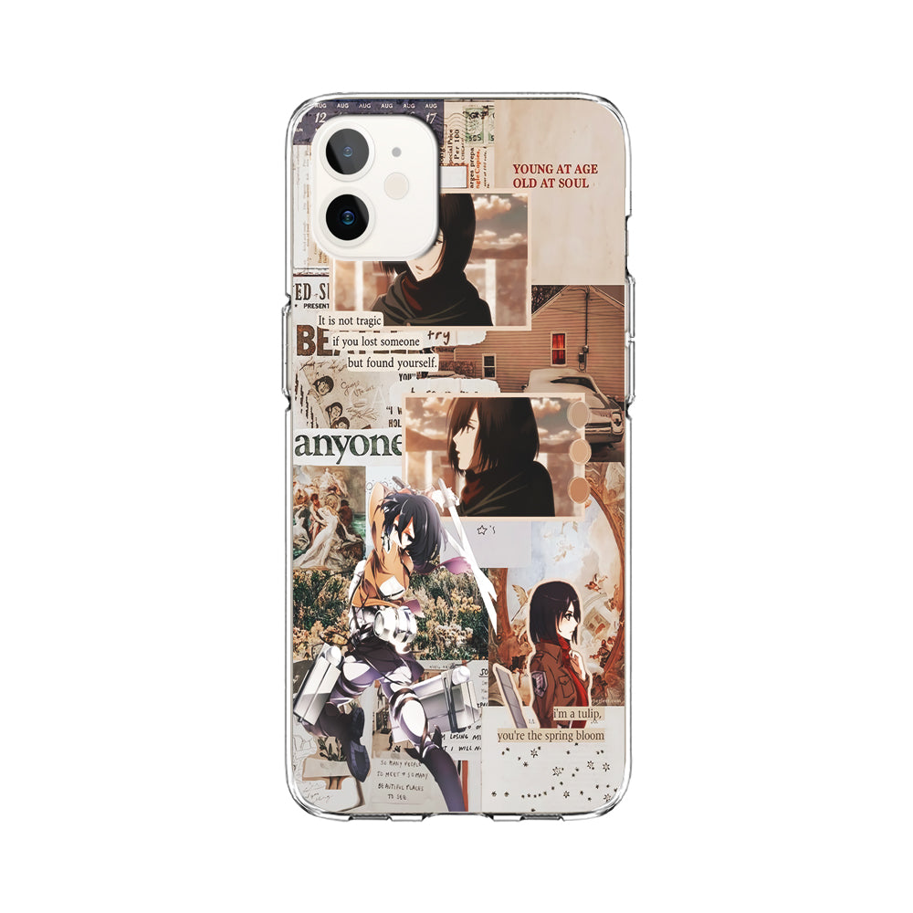 Mikasa Attack On Titan Aesthetic iPhone 12 Case-Phone Case-Clear Soft Case-Altracase