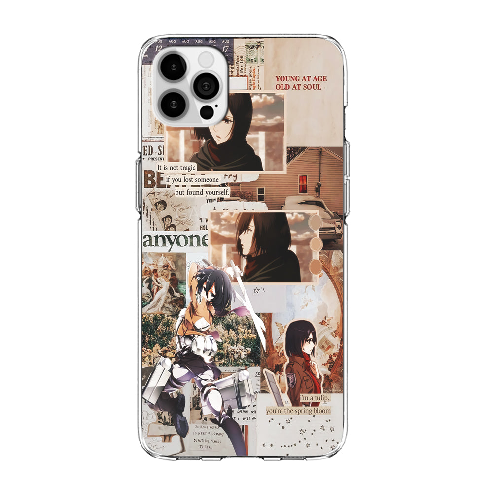 Mikasa Attack On Titan Aesthetic iPhone 15 Pro Case-Phone Case-Clear Soft Case-Altracase