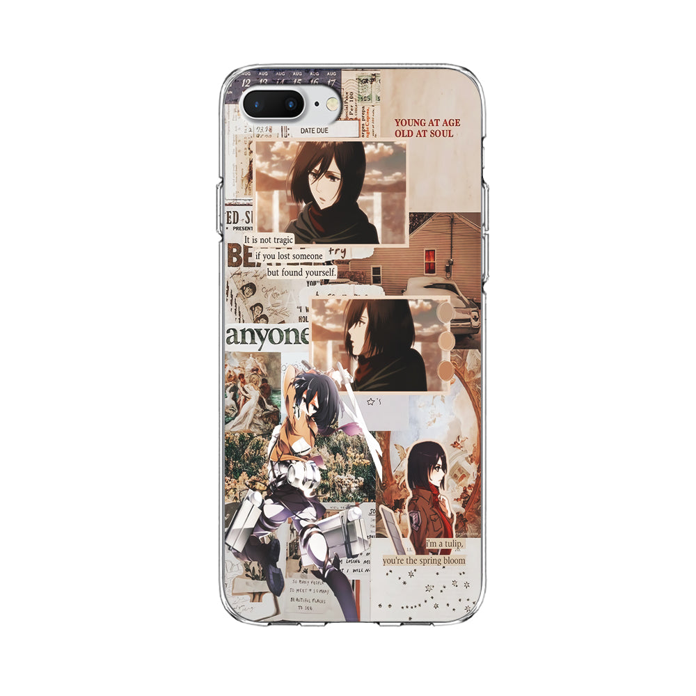 Mikasa Attack On Titan Aesthetic iPhone 8 Plus Case-Phone Case-Clear Soft Case-Altracase
