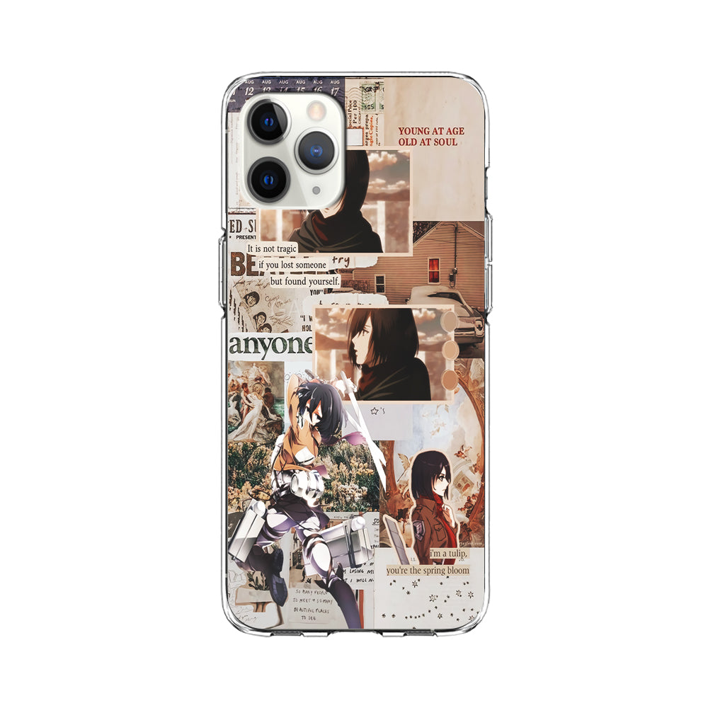 Mikasa Attack On Titan Aesthetic iPhone 11 Pro Max Case-Phone Case-Clear Soft Case-Altracase