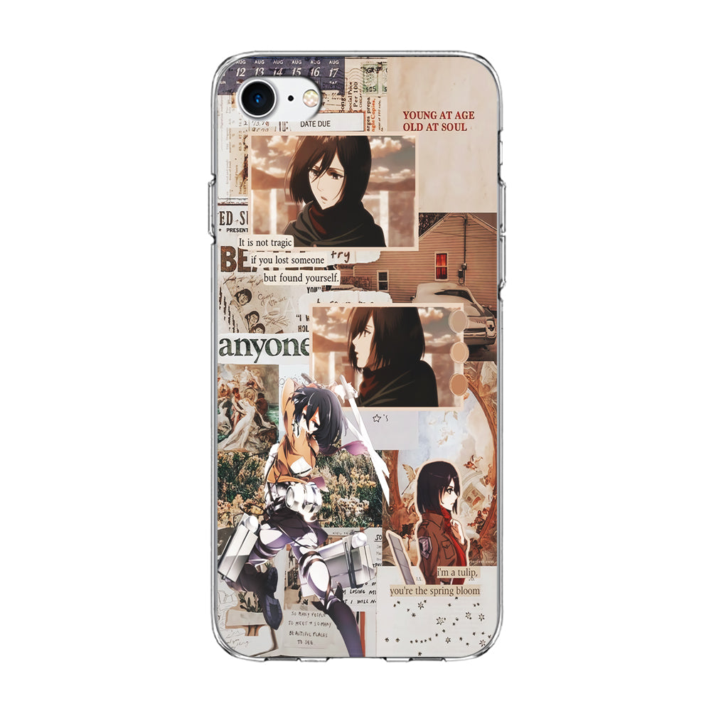 Mikasa Attack On Titan Aesthetic iPhone 8 Case-Phone Case-Clear Soft Case-Altracase