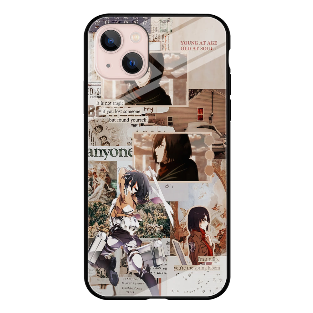 Mikasa Attack On Titan Aesthetic iPhone 13 Mini Case-Phone Case-Tempered Glass Case-Altracase