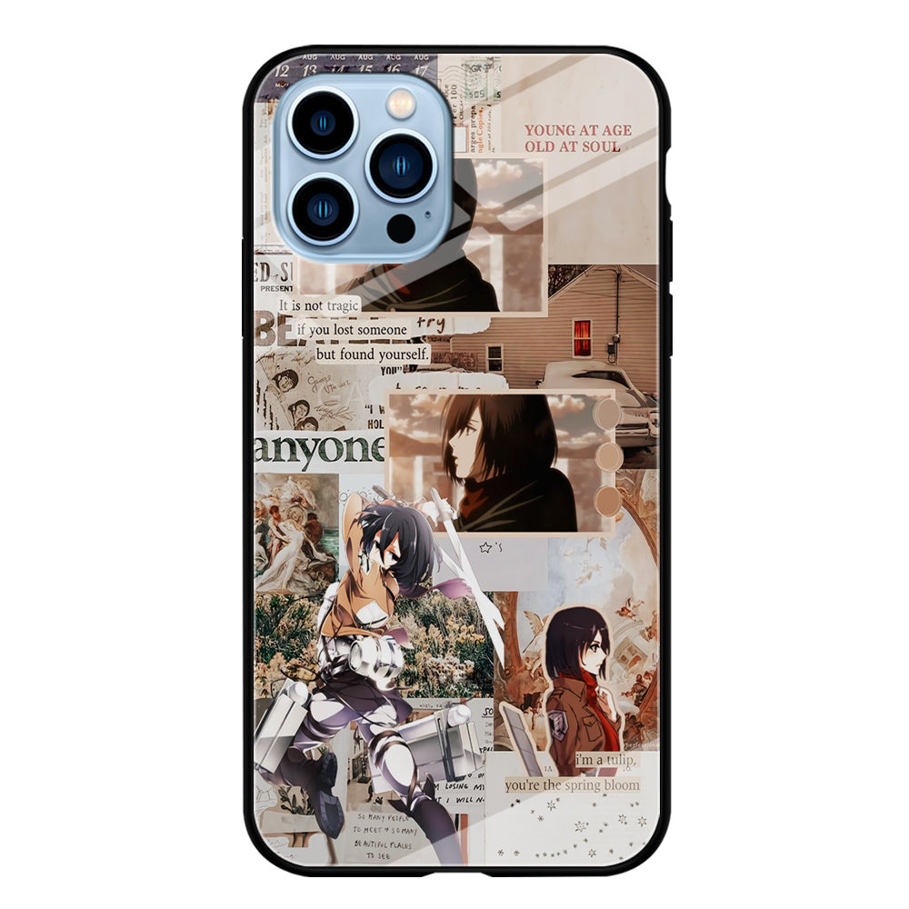Mikasa Attack On Titan Aesthetic iPhone 15 Pro Case-Phone Case-Tempered Glass Case-Altracase