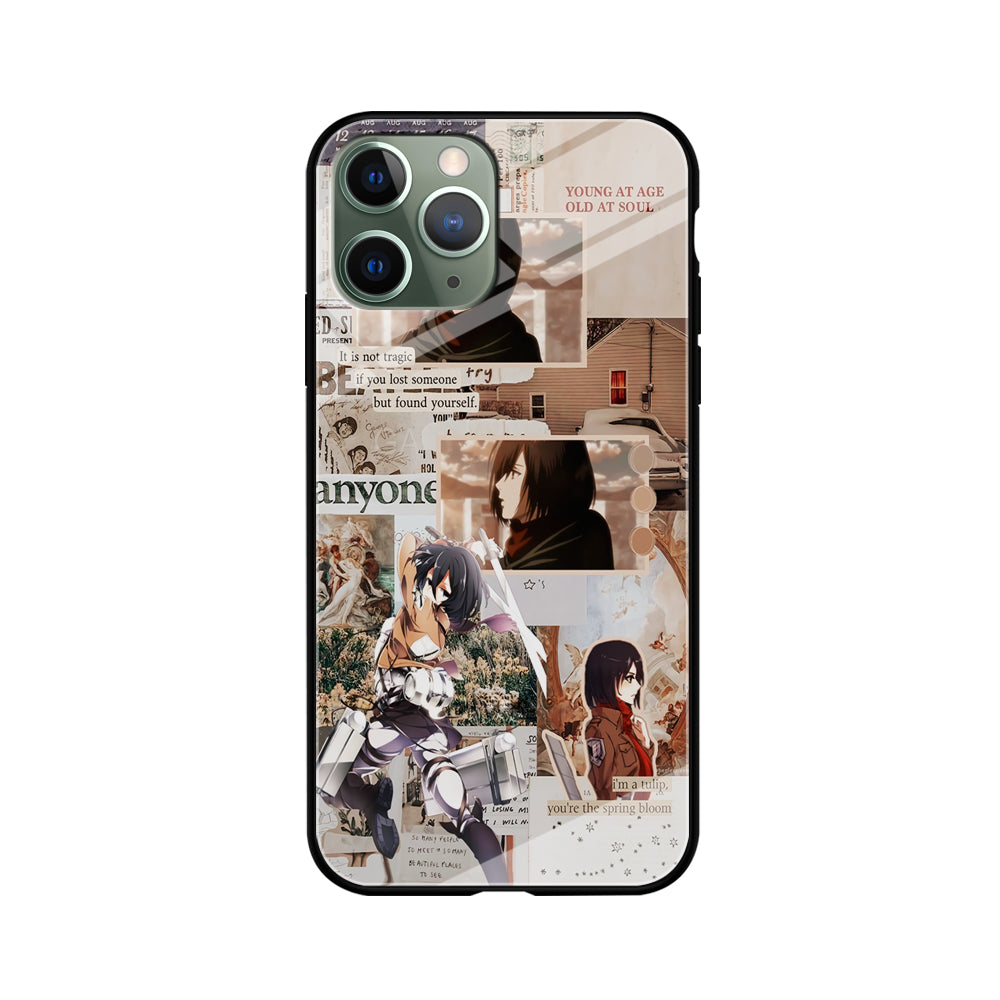Mikasa Attack On Titan Aesthetic iPhone 11 Pro Max Case-Phone Case-Tempered Glass Case-Altracase