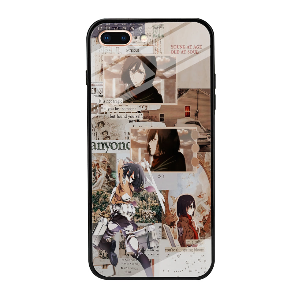Mikasa Attack On Titan Aesthetic iPhone 8 Plus Case-Phone Case-Tempered Glass Case-Altracase