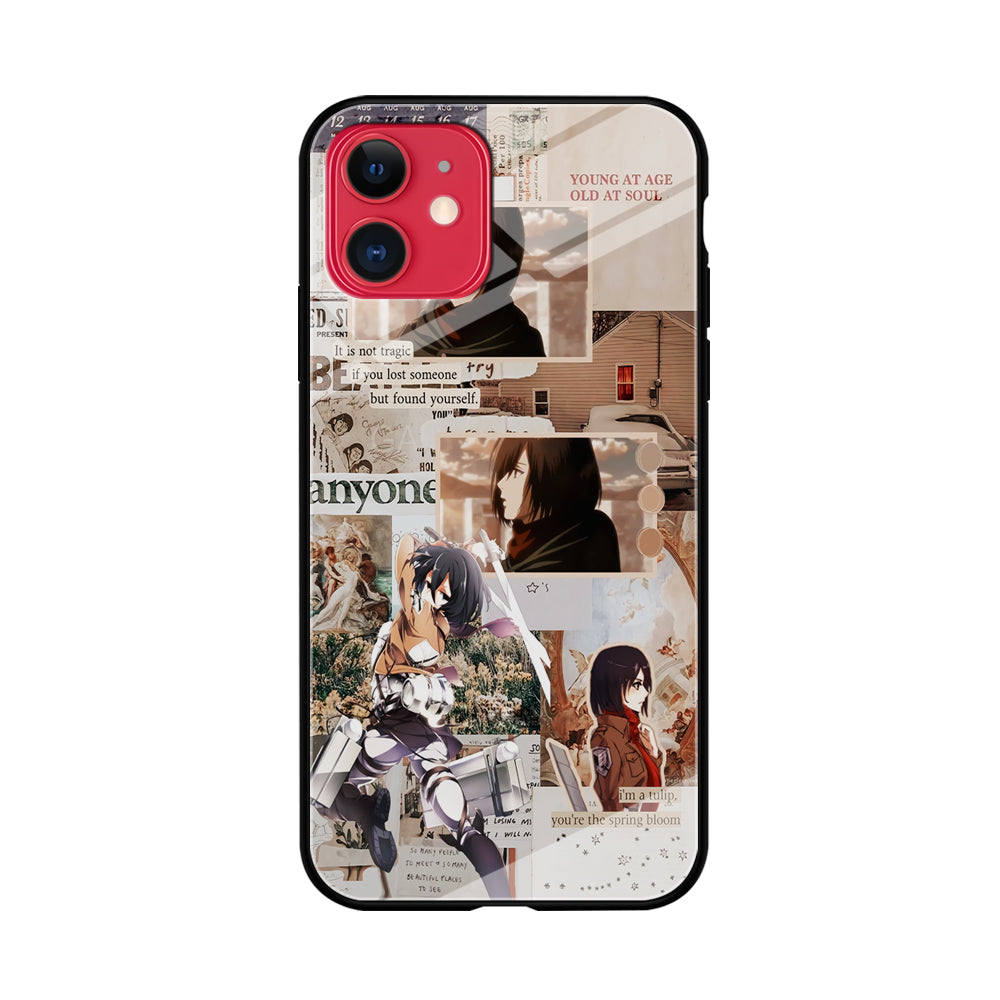 Mikasa Attack On Titan Aesthetic iPhone 11 Case-Phone Case-Tempered Glass Case-Altracase
