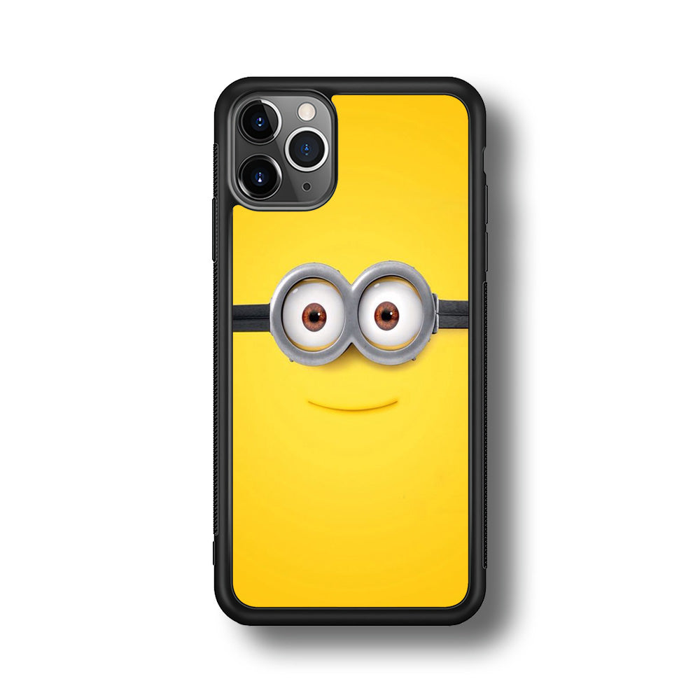 Minion Smiley Face iPhone 11 Pro Max Case-Phone Case-Rubber Black (2D Case)-Altracase
