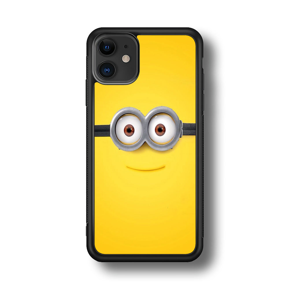 Minion Smiley Face iPhone 11 Case-Phone Case-Rubber Black (2D Case)-Altracase