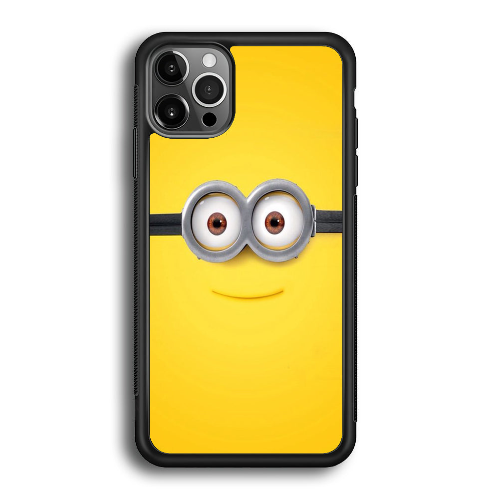 Minion Smiley Face iPhone 12 Pro Max Case-Phone Case-Rubber Black (2D Case)-Altracase