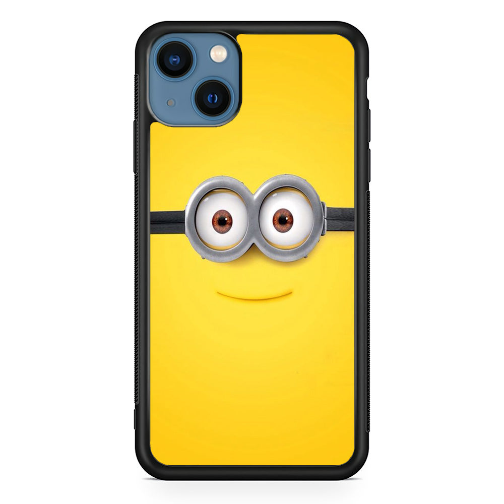 Minion Smiley Face iPhone 13 Mini Case-Phone Case-Rubber Black (2D Case)-Altracase