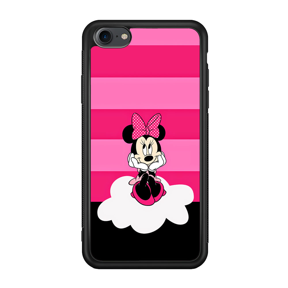 Minnie Mouse Pink Stripe iPhone 7 Case-Phone Case-Rubber Black (2D Case)-Altracase