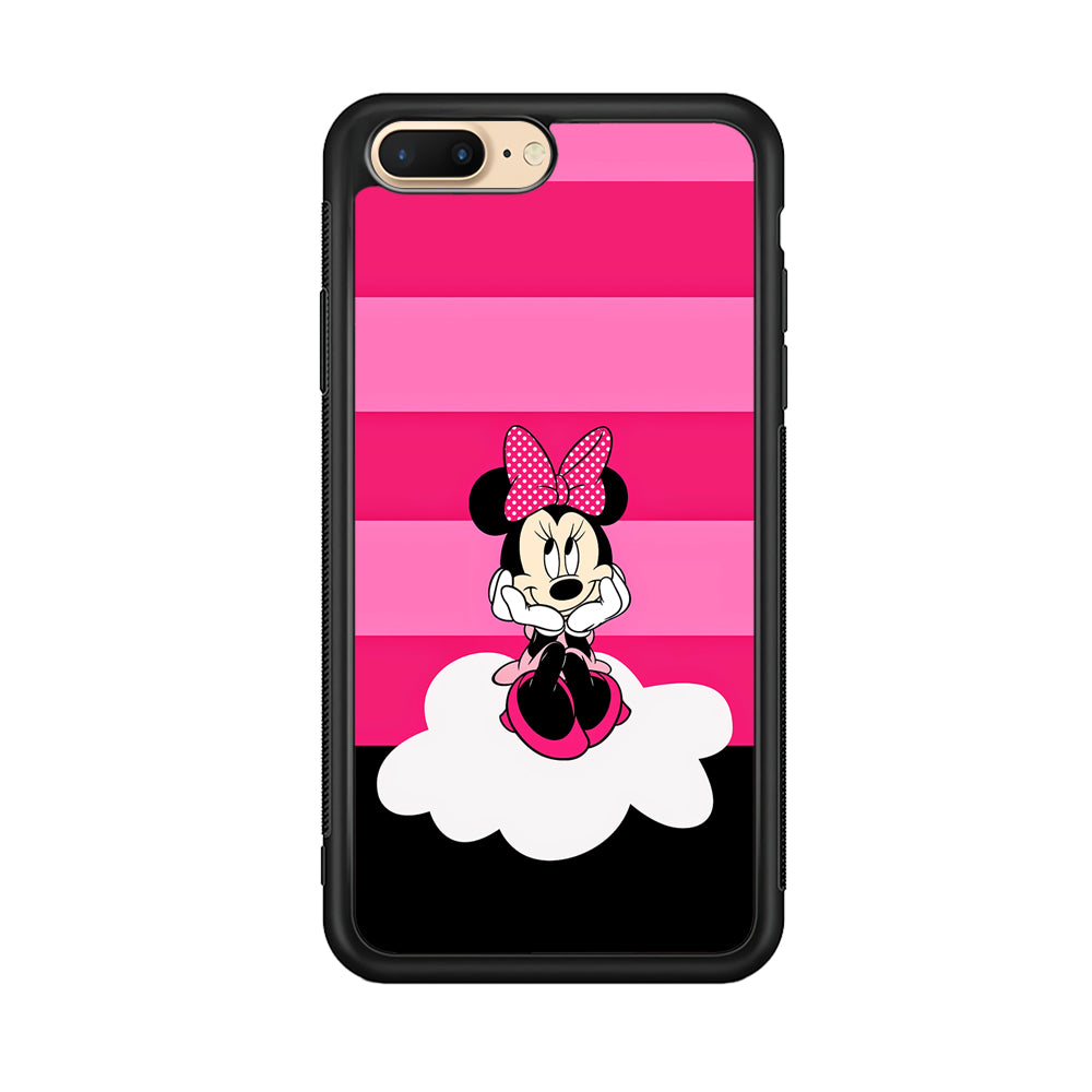 Minnie Mouse Pink Stripe iPhone 8 Plus Case-Phone Case-Rubber Black (2D Case)-Altracase