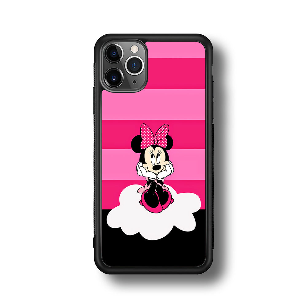 Minnie Mouse Pink Stripe iPhone 11 Pro Max Case-Phone Case-Rubber Black (2D Case)-Altracase