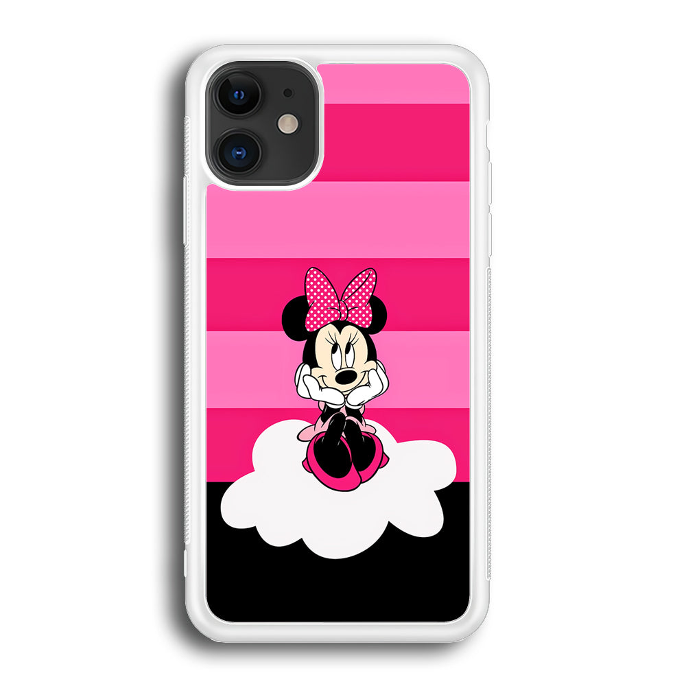 Minnie Mouse Pink Stripe iPhone 12 Case-Phone Case-Rubber White (2D Case)-Altracase