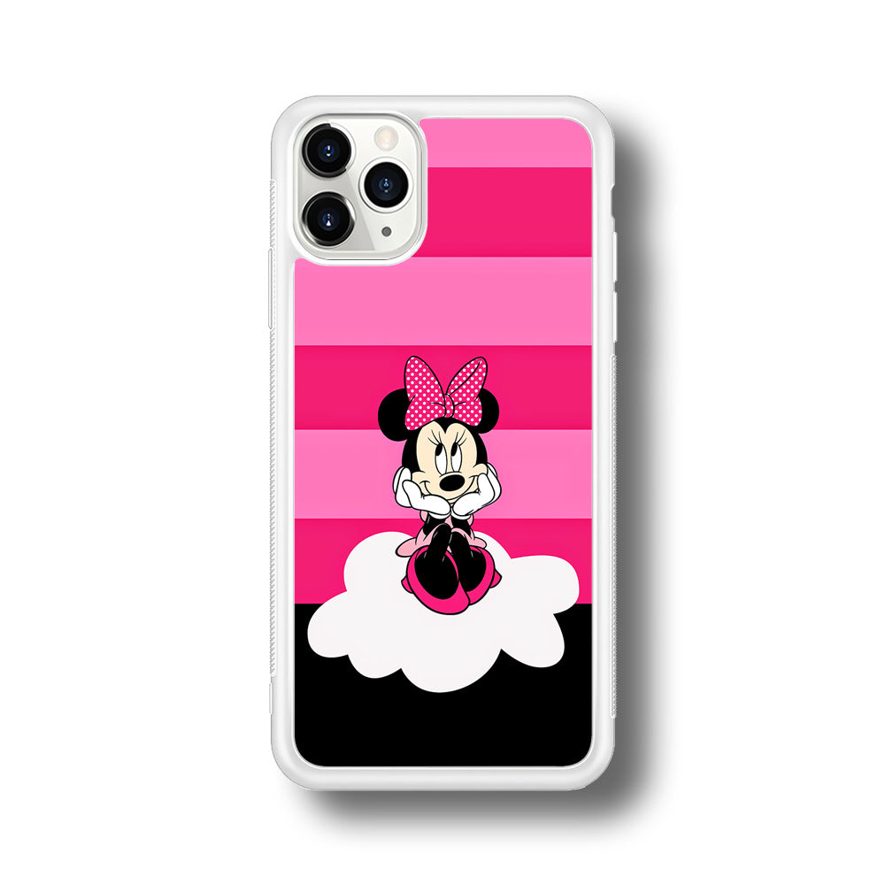 Minnie Mouse Pink Stripe iPhone 11 Pro Max Case-Phone Case-Rubber White (2D Case)-Altracase