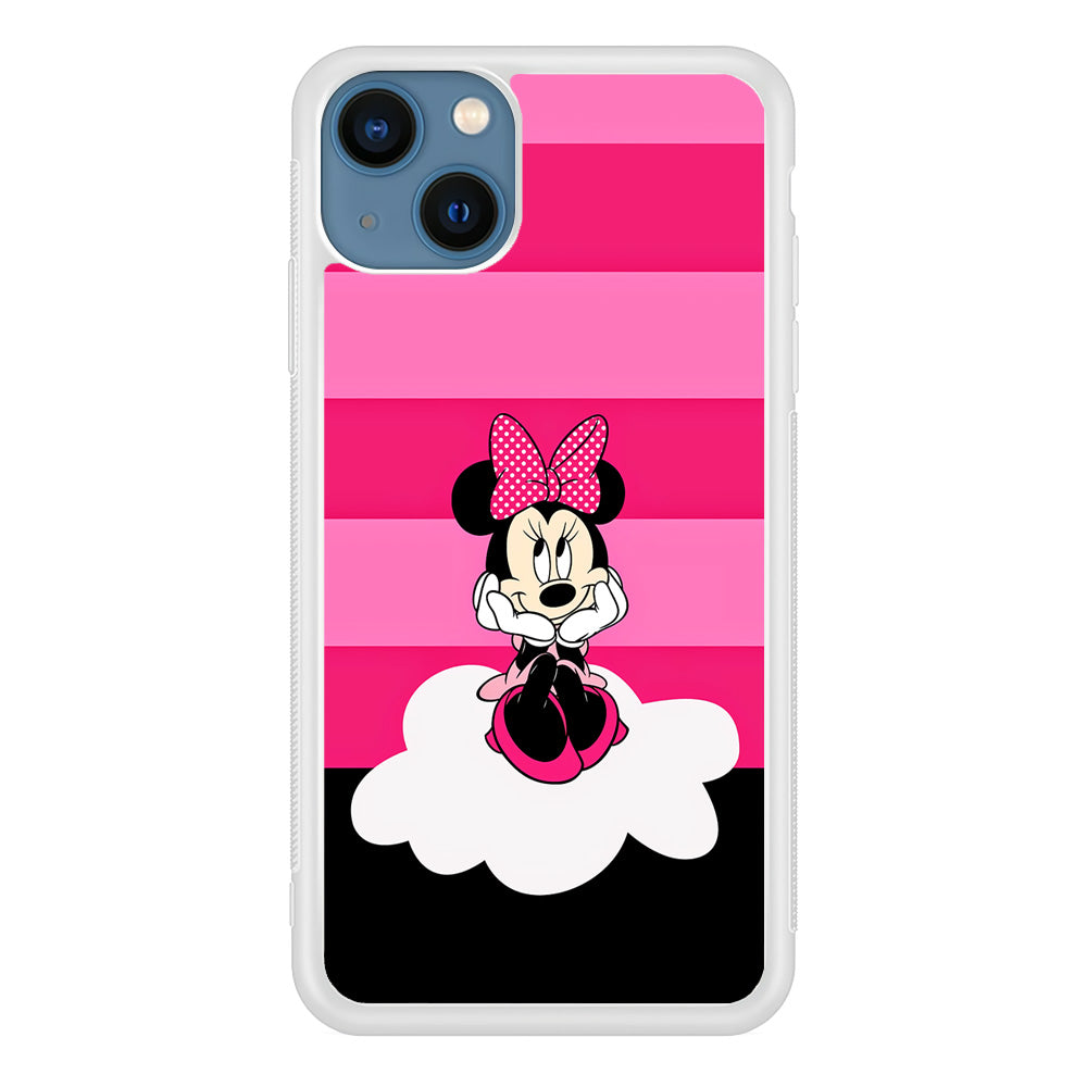 Minnie Mouse Pink Stripe iPhone 13 Mini Case-Phone Case-Rubber White (2D Case)-Altracase