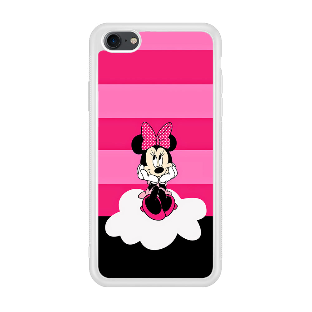 Minnie Mouse Pink Stripe iPhone 7 Case-Phone Case-Rubber White (2D Case)-Altracase