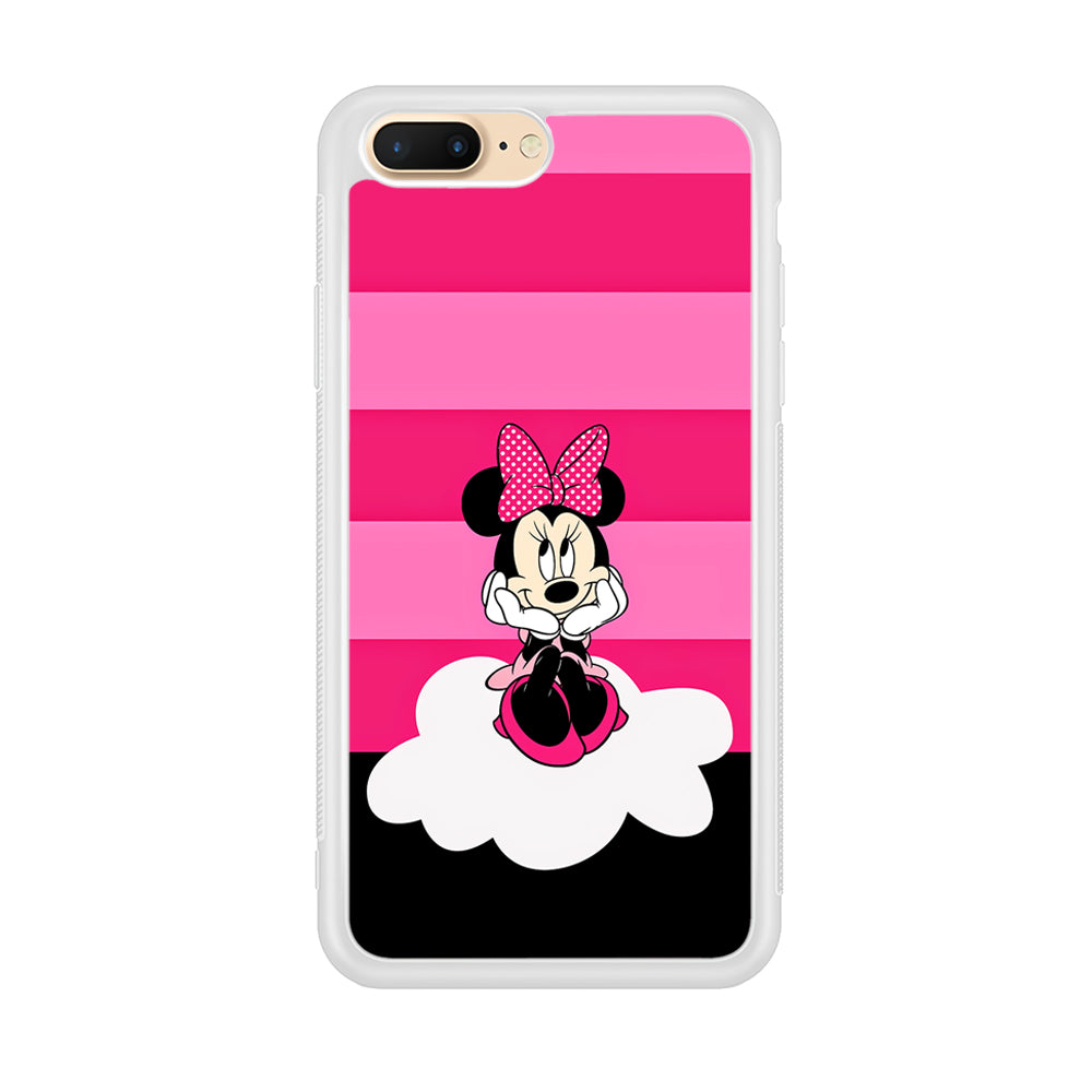 Minnie Mouse Pink Stripe iPhone 8 Plus Case-Phone Case-Rubber White (2D Case)-Altracase