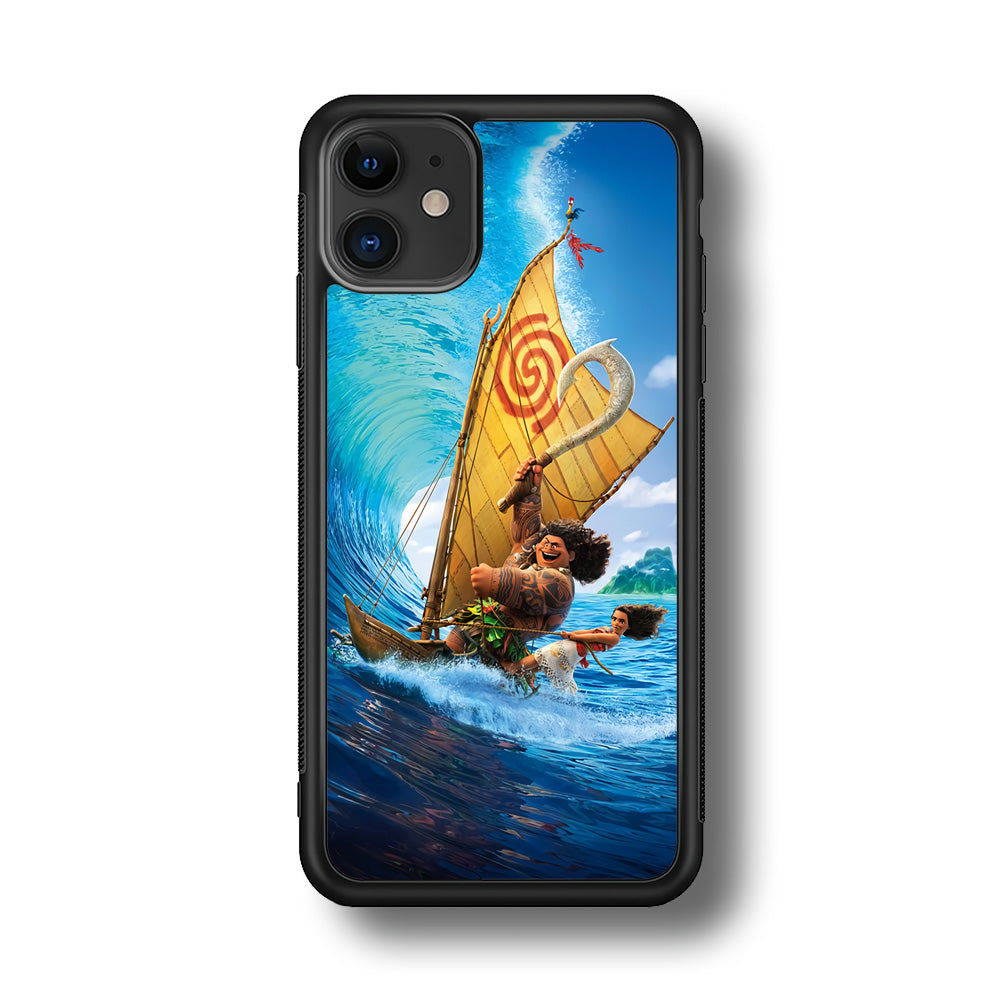 Moana Sailing on The Sea iPhone 11 Case-Phone Case-Rubber Black (2D Case)-Altracase