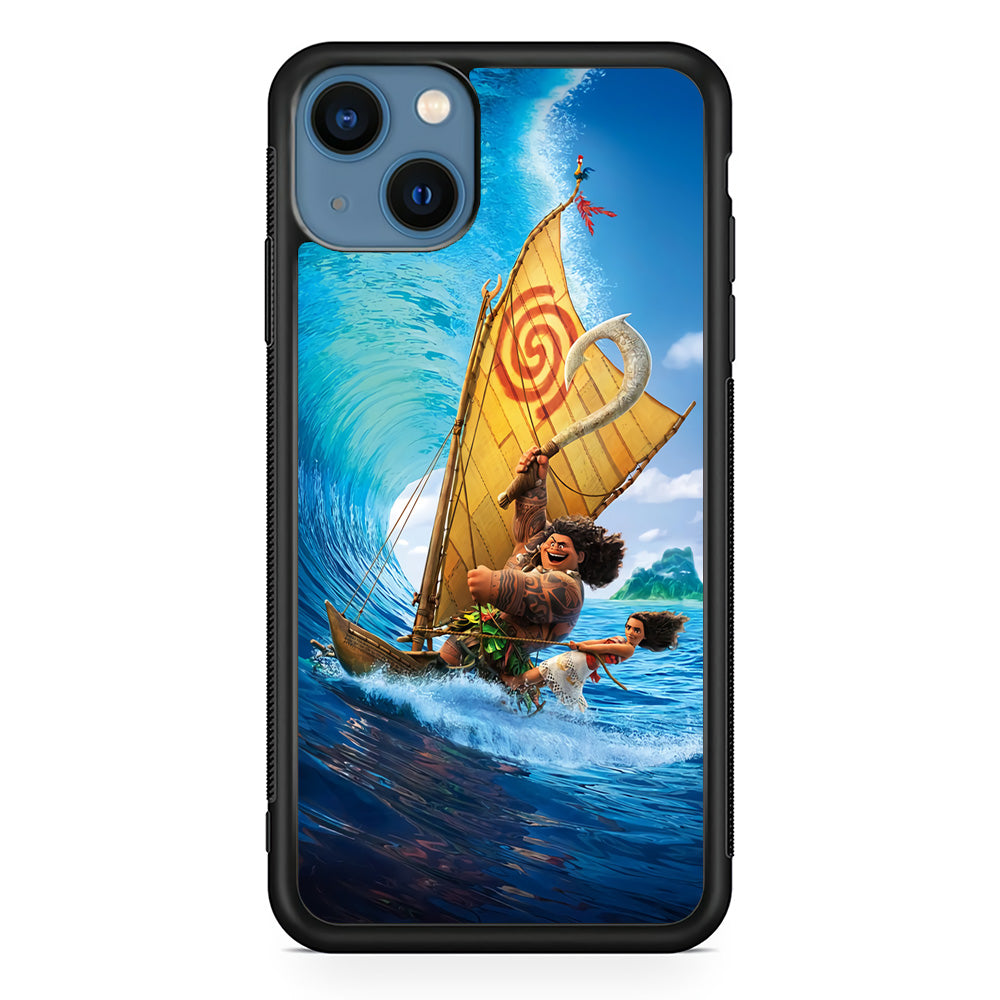 Moana Sailing on The Sea iPhone 13 Mini Case-Phone Case-Rubber Black (2D Case)-Altracase