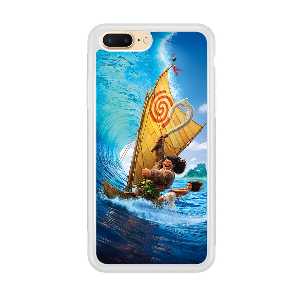 Moana Sailing on The Sea iPhone 8 Plus Case-Phone Case-Rubber White (2D Case)-Altracase