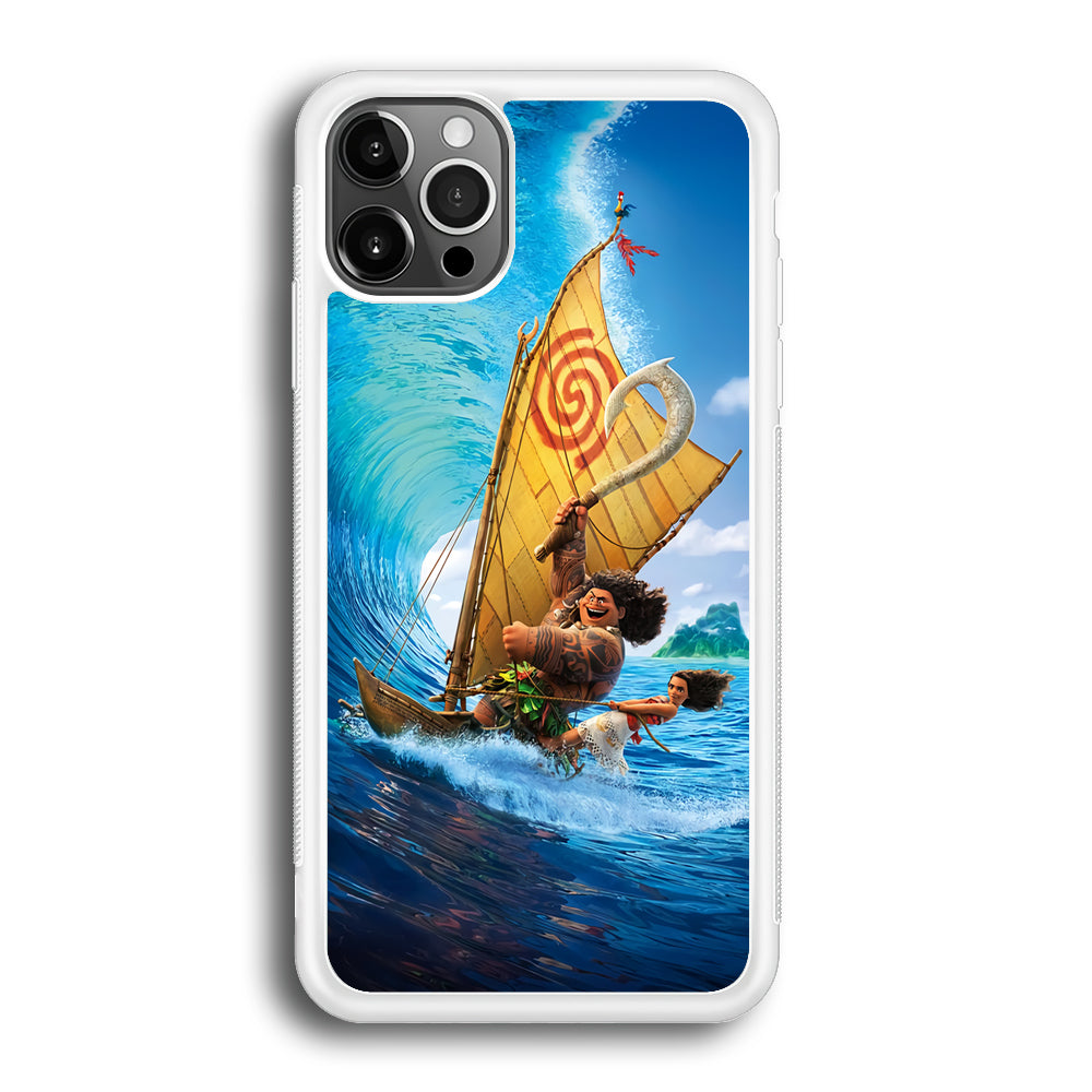 Moana Sailing on The Sea iPhone 12 Pro Max Case-Phone Case-Rubber White (2D Case)-Altracase