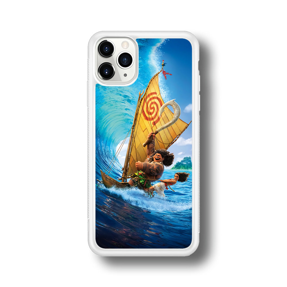 Moana Sailing on The Sea iPhone 11 Pro Max Case-Phone Case-Rubber White (2D Case)-Altracase