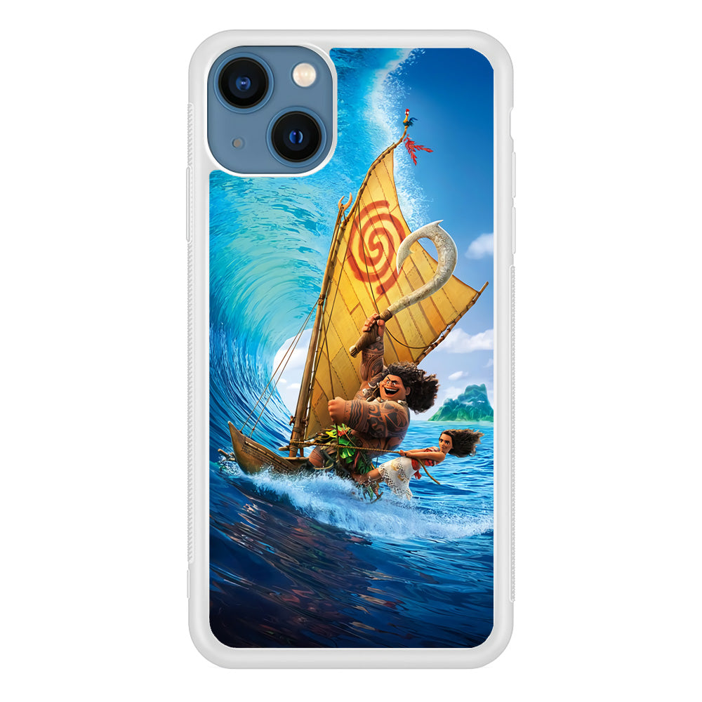 Moana Sailing on The Sea iPhone 13 Mini Case-Phone Case-Rubber White (2D Case)-Altracase
