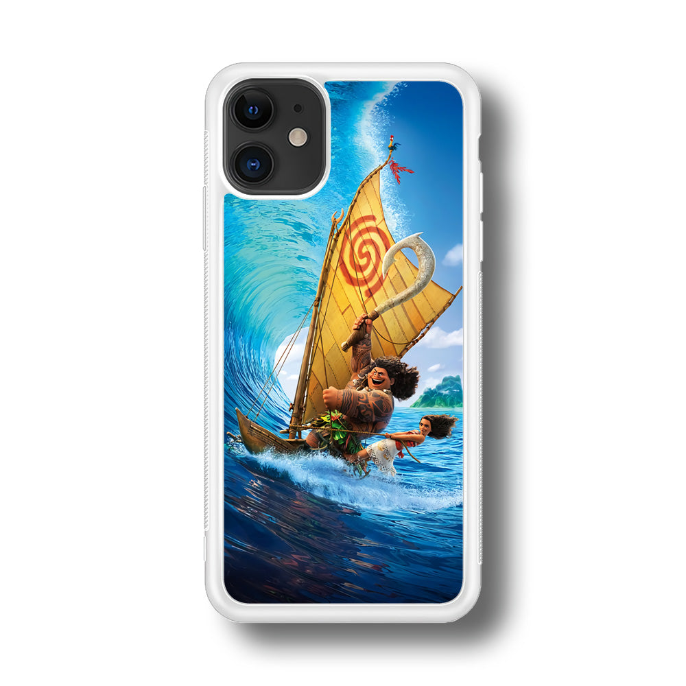 Moana Sailing on The Sea iPhone 11 Case-Phone Case-Rubber White (2D Case)-Altracase