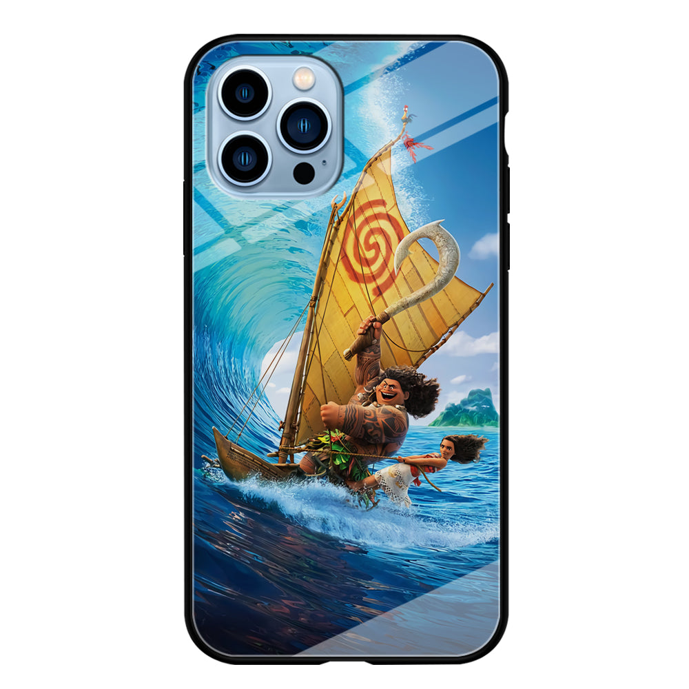 Moana Sailing on The Sea iPhone 15 Pro Case-Phone Case-Tempered Glass Case-Altracase